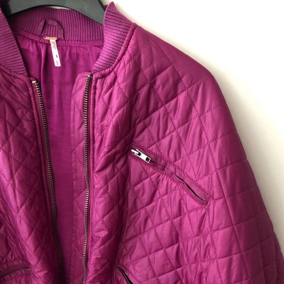 Free People Quilted Bomber Jacket NWOT - Picture 6 of 7